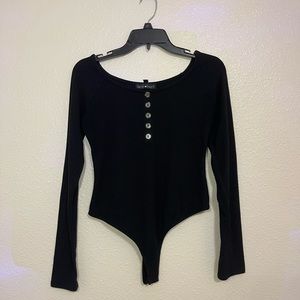 Black Button Up Bodysuit.